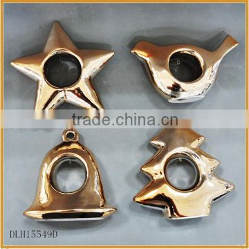 small ceramic christmas tree star shape tealight candle holder