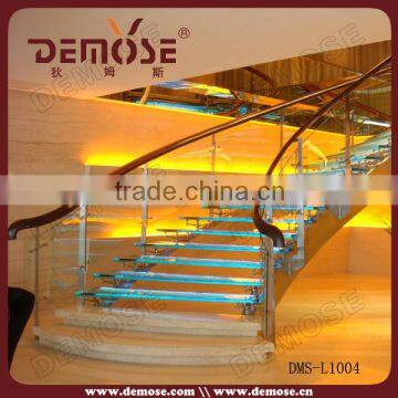 eye-catchingindoor led light glass staircase| open staircase