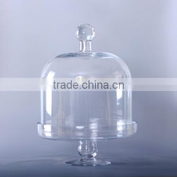 clear glass cake stand and dome for food