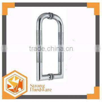 SUS304 Lever clips pulls glass doors handle, sliding round decorative brass lever door handles double sided metal Door Handle