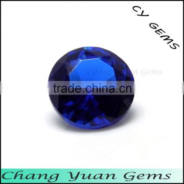 Dark blue color round shape synthetic spinel