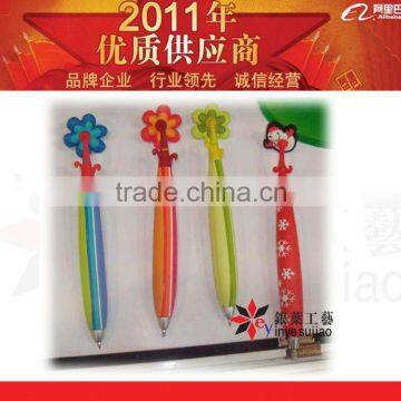 Cute Cartoon Head Soft PVC Pen With Magnetic