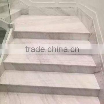 High quality top grade white import marble volakas white marble Steps & Riser stair