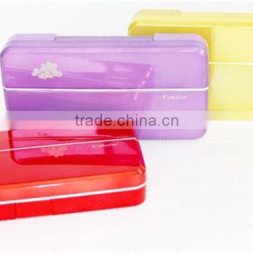 OEM factory Wholesale price Varicolored Cute Cheap colorful flower square contact lens case