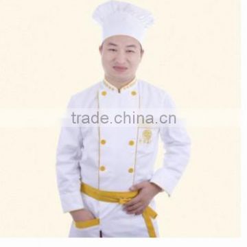 China supplier resturant cotton polyester twill premium quality white chief uniform