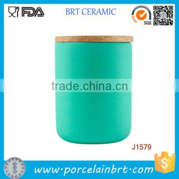 Custom Green Popular Ceramic Storage Kitchen Jar