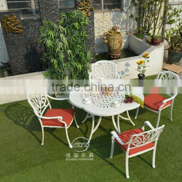 2016 new design flower shape cast aluminium dining set outdoor furniture