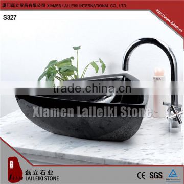 Best sales polished black granite marble bathroom wash basin sink