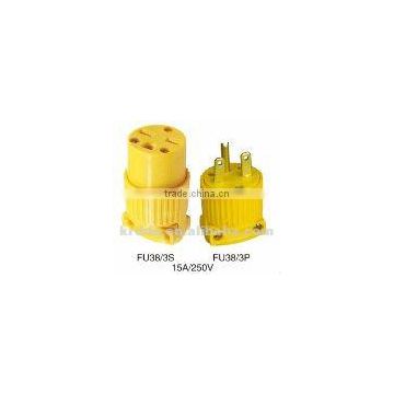 male and female electrical industrial plug & socket U35 3S