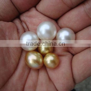 AAA 9-12mm golden and white south sea pearl