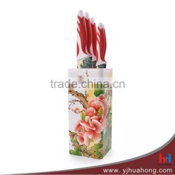 New Arrival Flower Printing Coating Knife Set with Block
