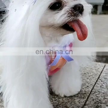 Cute Pet dog rainbow braces skirt small puppy slip shade dress wedding dress