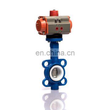 Ductile Iron Wafer Butterfly valve With Double Pneumatic Actuator