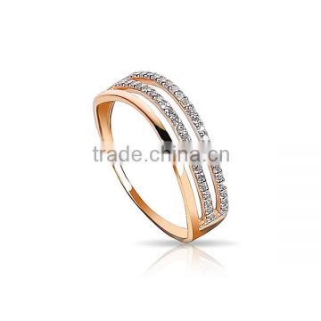 14K Rose gold ring with diamonds