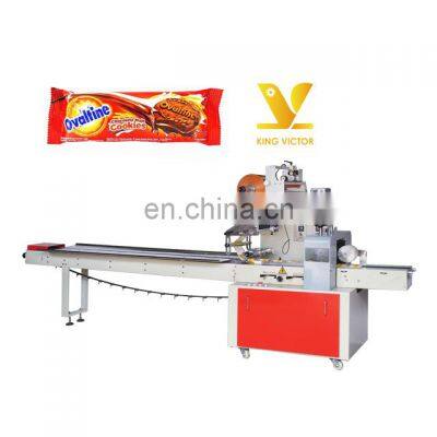 mesin snack biscuit packing machine banana chips packaging line for flow machine