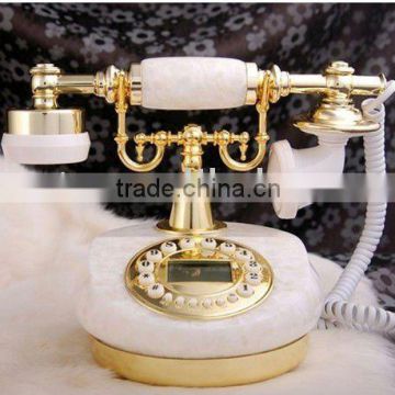 white marble antique telephone