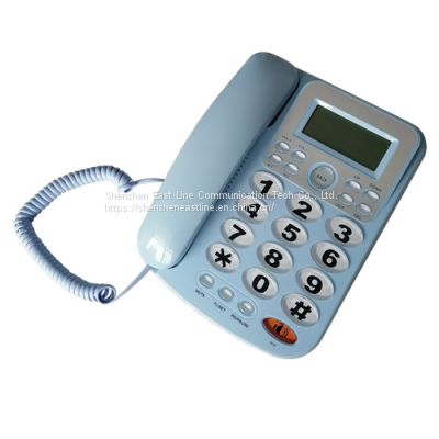 Caller ID Corded Telephone with Shinny Surface & Bottom Supporter