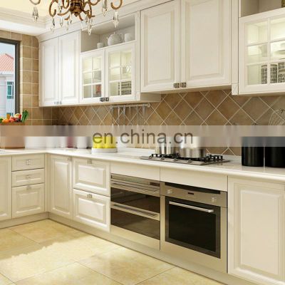 CBM shaker Style wooden kitchen white Modern Design customize modular kitchen cabinets