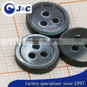 3 holes black color trocas shell button