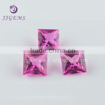 Made in china 2# ruby loose square pink corundum stone