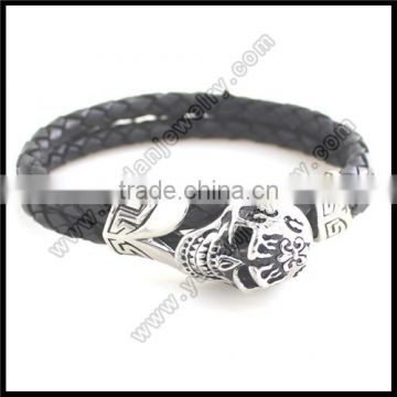 High quality Men Skull leather bracelet
