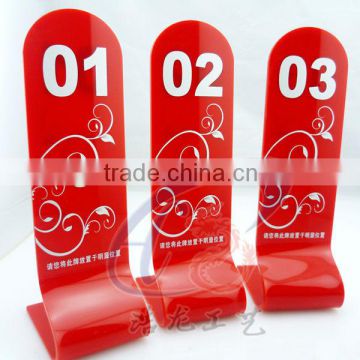 table numbers stands within various color selection