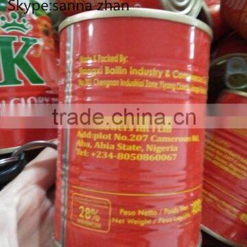 supply specification tomato paste,easy open lid,export mideast