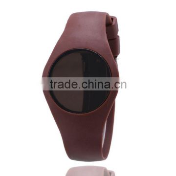 OEM custom logo Digital mirror face LED watches silicon wrist LED watch for women men