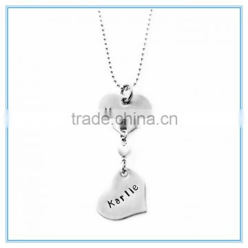 Dangling Connected at Heart Stainless Steel Necklace