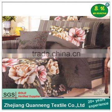 100% polyester material flower printed fabric bedding