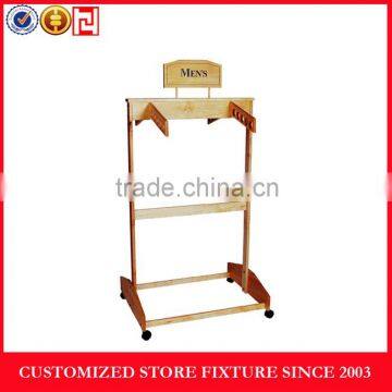 Professional design wood clothing display rack