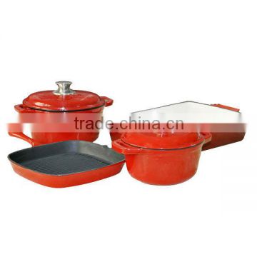 enamel cast iron cookware set
