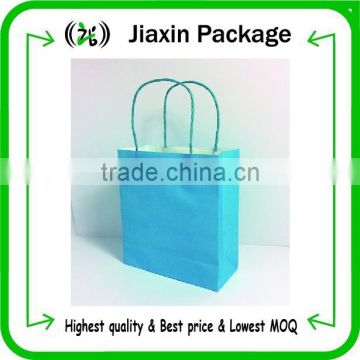Customized white kraft paper bag with handle