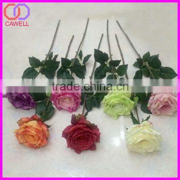 7 colors avaialble factory outlet wedding artificial single rose flower