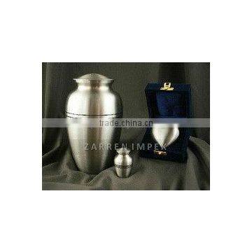 Classic Pewter 10" Solid Brass Cremation Urn