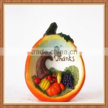 Resin Pumpkin with Fruits & Vegetables inside Craft for Harvest Decoration & Gift
