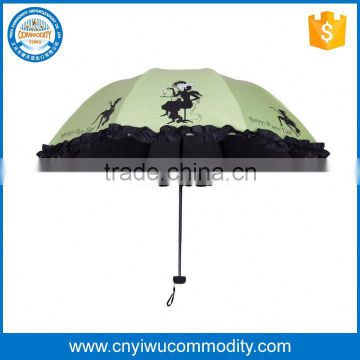 top quality blue edge black curved handle ads print straight rain umbrella