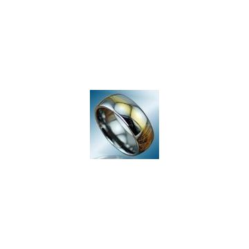 High Gloss Dome Tungsten Ring Gold Plated