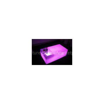 Custom  Purple Long Led Bar Table PE Plastic Waterproof KTV Furniture