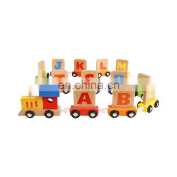 Wholesale Daycare Supplies Montessori Toys Solid Wooden Materials Preschool Alphabet Truck For Hot Sale