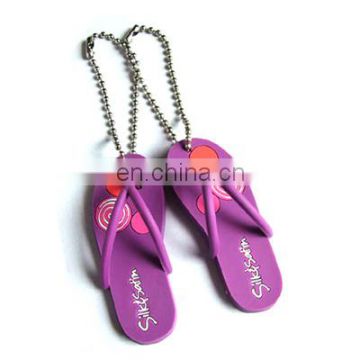 cheap slippers keychain, bulk custom made rubber key rings, plastic keychain