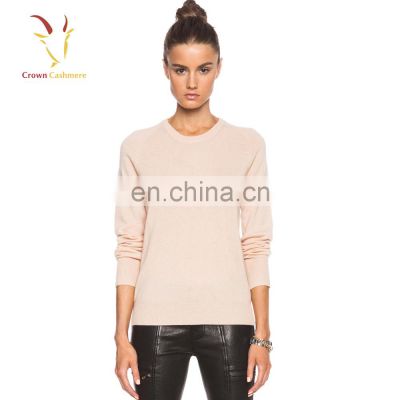 Ladies Knitted Pink Cashmere Sweater for Spring Knitwear