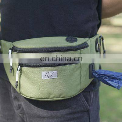 multifunction waist bag for outdoor using poop bag dispenser and phone holder large capacity waist pack