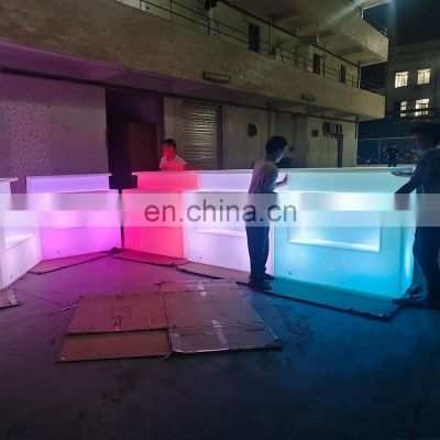 Western Style Commercial Event Rental Restaurant Bar Tables Remote Control RGB Colors Nightclub LED Lighted Bar Counter