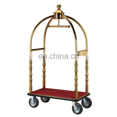 Sales Promotion Luxury 5 Star Lobby Luggage Cart Royal Polo Luggage Trolley/ Hotel Luggage Trolley Cart