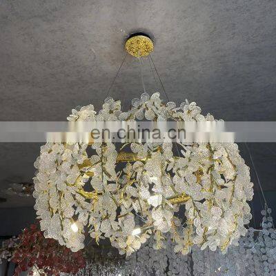 Creative branch living room chandelier dining room led glass chandelier lamp luxury modern