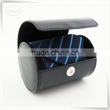 Luxury storage travel pu leather bow tie display