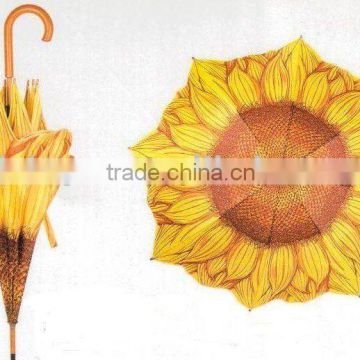 sunflower umbrella/wooden shaft umbrella