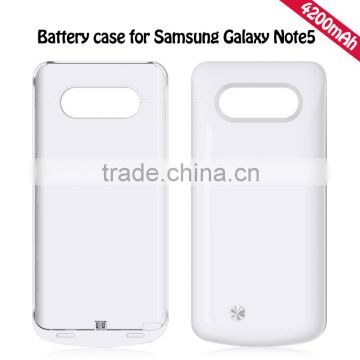 Hot sell external power battery case for Samsung galaxy note5 4200mAh