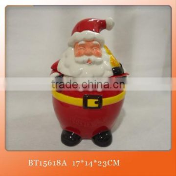 Santa Head Christmas Tree Novelty Ceramic Storage Jars